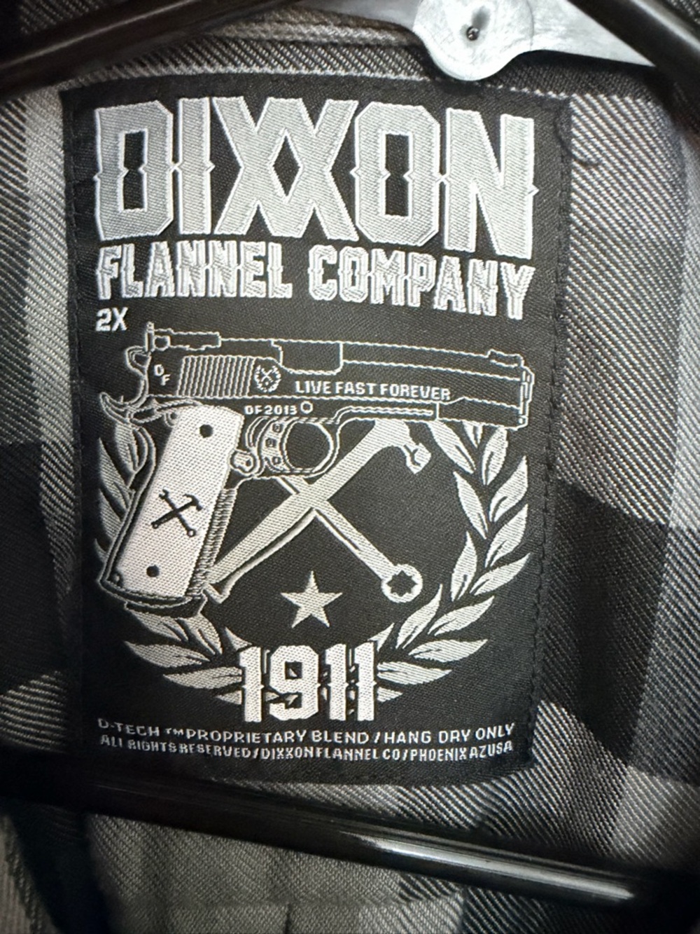 Dixxon Flannel Company 1911 Black & Gray Plaid Flannel (2X)